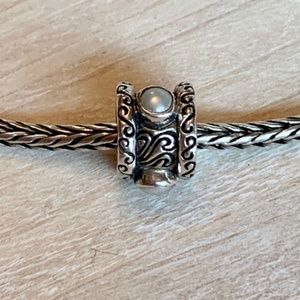 Sterling Silver Pearl Swirl European Charm Bead